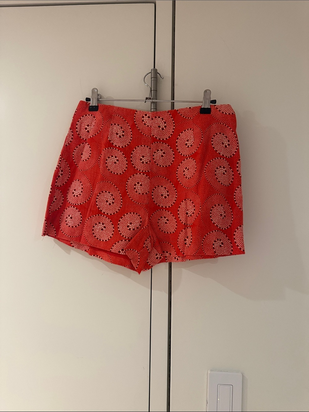 STAUD Red High-Waist Patterned Shorts - Picture 1 of 1